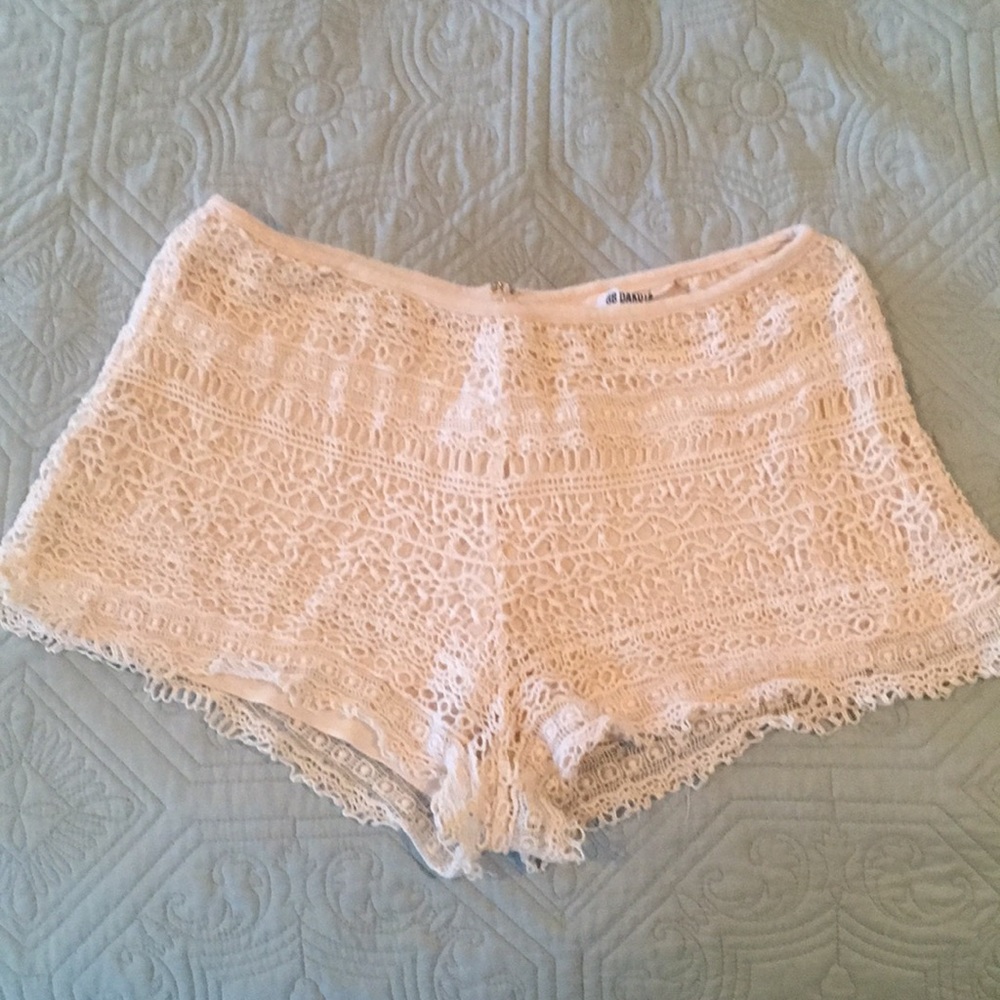 BB Dakota Off White Crochet Shorts